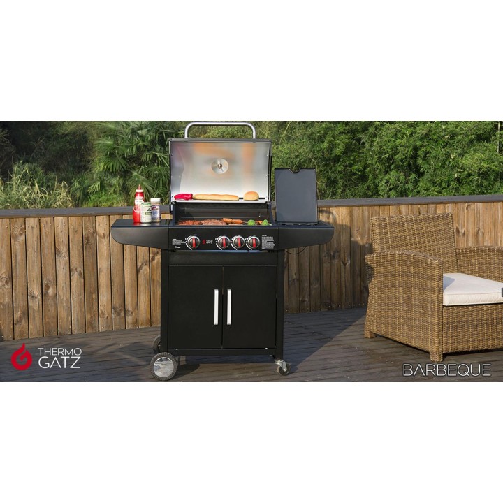 smartgas | μπάρμπεκιου υγραερίου  GS GRILL LUX 3 με 3 εστίες και ένα πλαϊνό μάτι