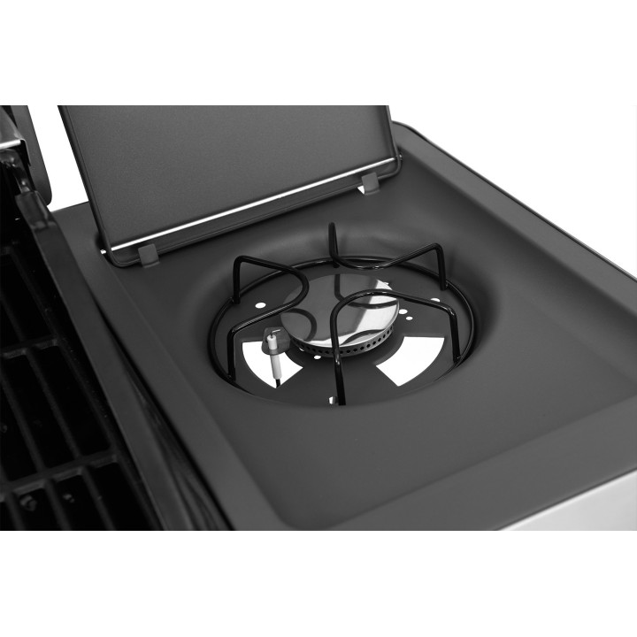 smartgas | bbq υγραερίου gs grill view 4+1+1 inox με infrared οπίσθιο καυστήρα