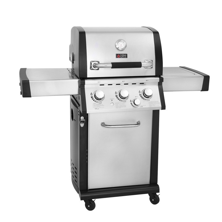 smartgas | ψησταριά υγραερίου gs grill superior 3+1 inox με πλαϊνή εστία Thermogatz