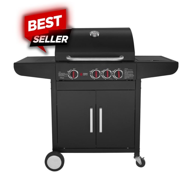 smartgas | μπάρμπεκιου υγραερίου  GS GRILL LUX 3 με 3 εστίες και ένα πλαϊνό μάτι