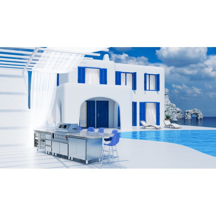 smartgas | ερμάριο inox με τριπλή συρταριέρα | χωρίς πάγκο | thermogatz