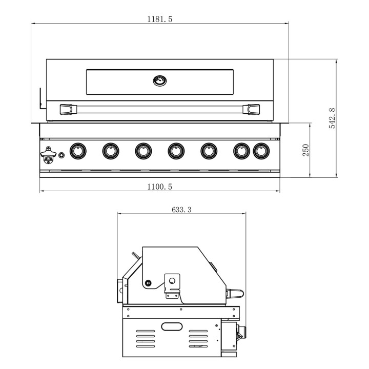 smartgas | ψησταριά υγραερίου semi-tgh-bi-b8b-g 6+1 Thermogatz